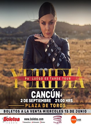 Yuridia en Cancún, la coach de ‘La Voz llega con ‘Pa’ luego es tarde tour’ a la Plaza de Toros