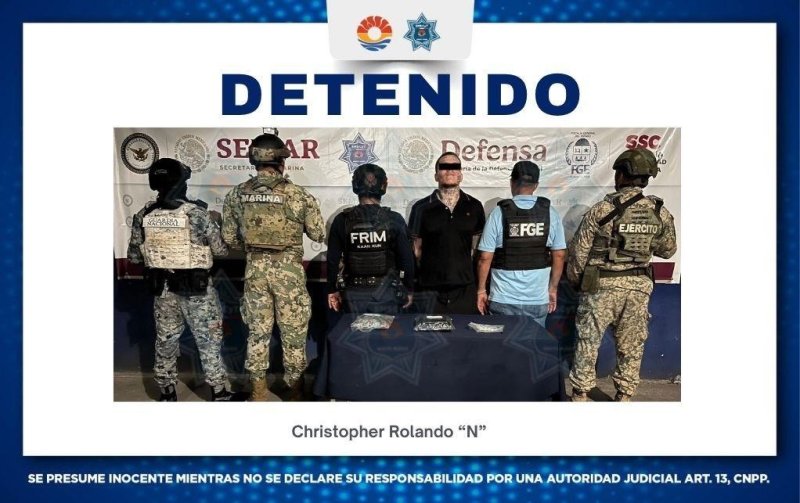 Detienen a hombre por delitos contra la salud en Cancún
