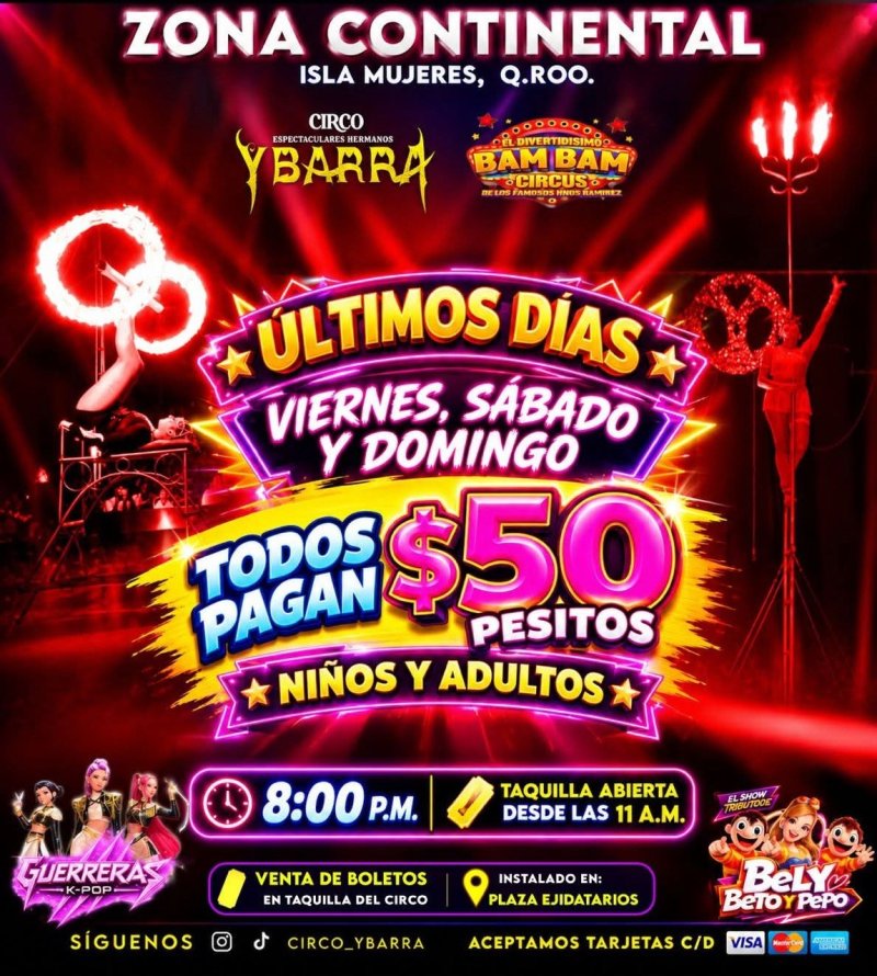 El circo Ybarra clausura su temporada en Quintana Roo