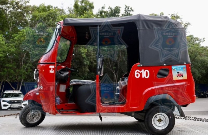 Policía Cancún recupera mototaxi con reporte de robo