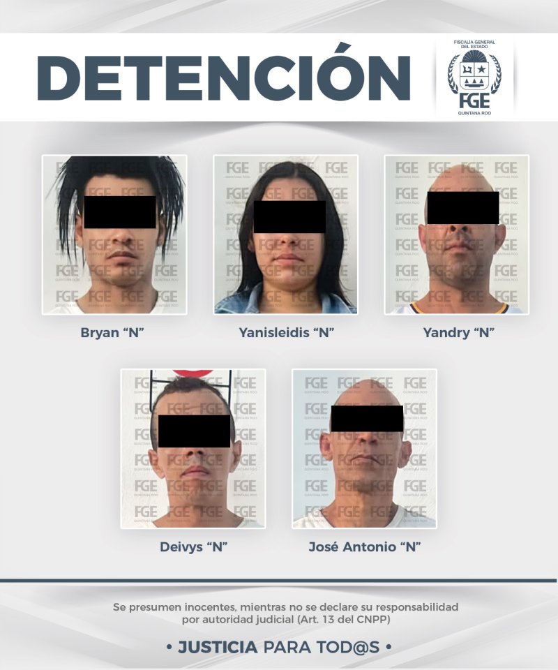 Detienen a cinco personas por narcomenudeo en Benito Juárez