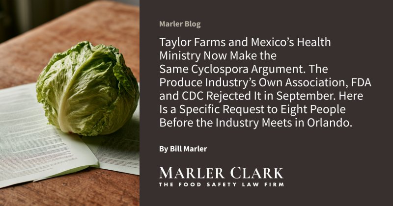 Taylor Farms y el Ministerio de Salud de México usan el mismo argumento sobre Cyclospora
